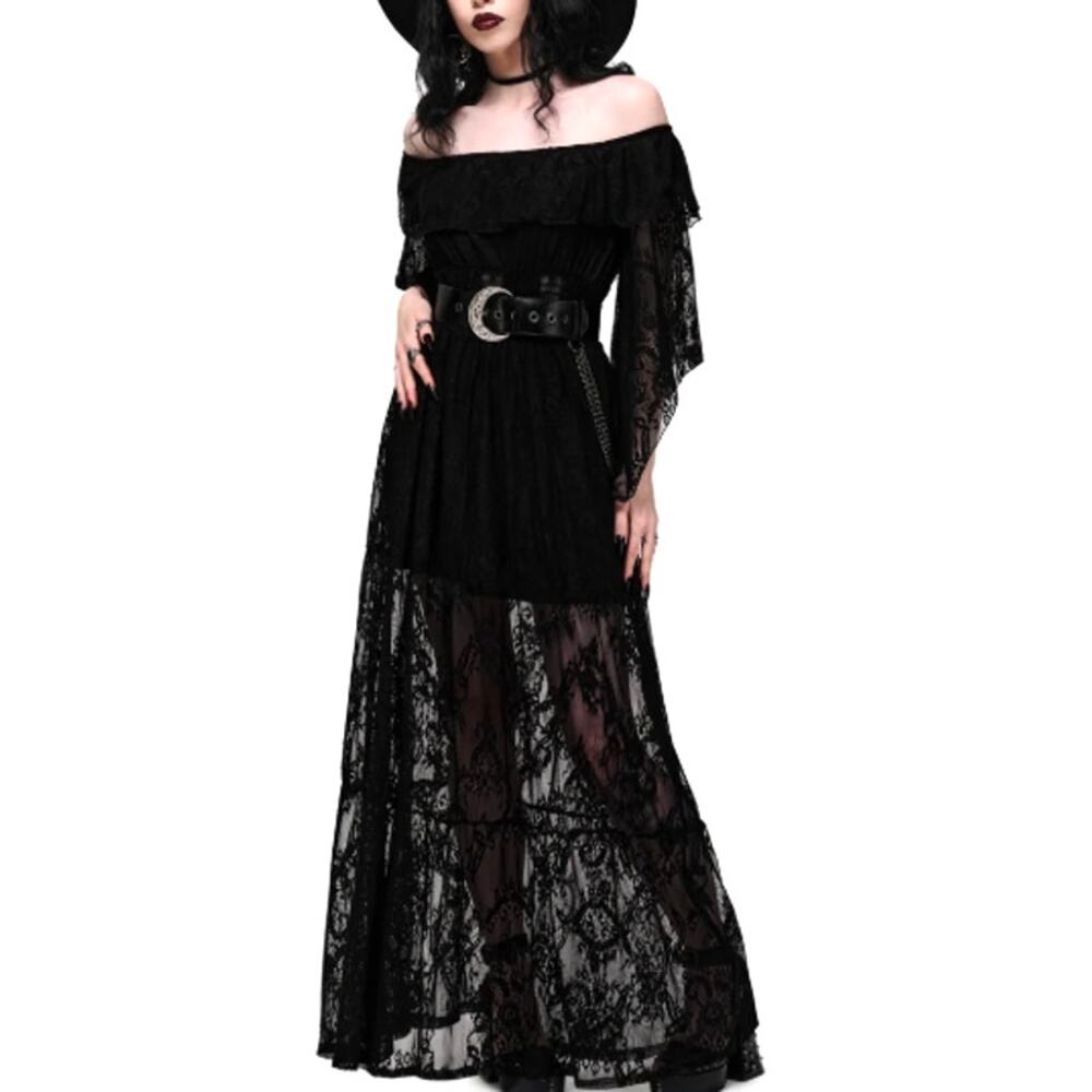 Killstar Twilight Seraph Maxi Dress Black Size Small